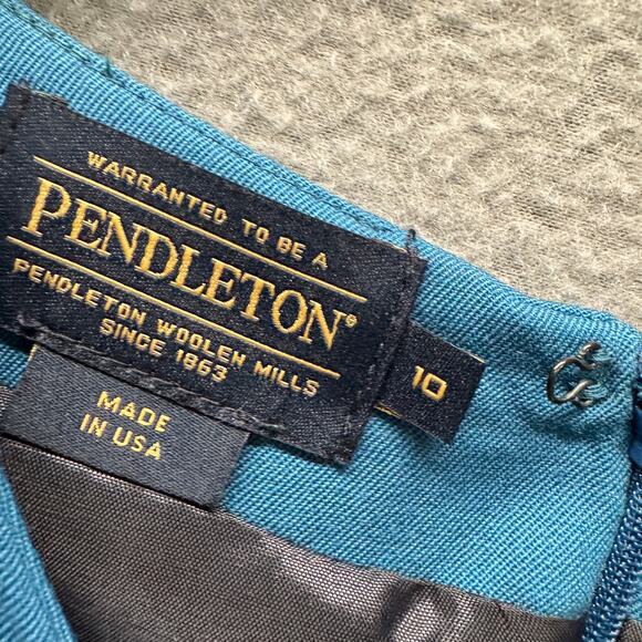 Pendleton Wool Set Womens Blazer 12 Dress 10 Blue Lined Classic Vintage - Picture 6 of 14
